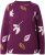 Ulla Popken Eco Cotton Leaf Pattern Long Sleeve Sweater Forest Berry - Суичъри & cуичъри с качулка - 