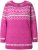 Ulla Popken Norwegian Style Pastel Tone Long Sleeve Sweater Summer Berry - Суичъри & cуичъри с качулка - 