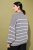 Ulla Popken Oversized Striped Balloon Sleeve Sweater Grey Melange - Суичъри & cуичъри с качулка - 
