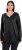 Ulla Popken Soft Fine Knit Pullover V-Neck Sweatshirt Black - Суичъри & cуичъри с качулка - 