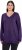 Ulla Popken Soft Fine Knit Pullover V-Neck Sweatshirt Deep Violet - Суичъри & cуичъри с качулка - 