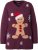 Ulla Popken Gingerbread Man Christmas Sweater Dark Wine Red - Суичъри & cуичъри с качулка - 
