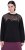 Ulla Popken Tulle Panel Sweatshirt Black - Суичъри & cуичъри с качулка - 