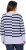 Ulla Popken Split Stripe Long Sleeve V-Neck Sweater Blue Grey - Суичъри & cуичъри с качулка - 