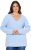 Ulla Popken Long Sleeve V-Neck Ribbed Knit Sweater Light Blue - Суичъри & cуичъри с качулка - 