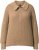 Ulla Popken Two-Tone Mixed Knit Troyer Collar Sweater Caramel - Суичъри & cуичъри с качулка - 
