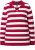 Ulla Popken Striped Polo Collar Long Sleeve Sweater Ruby Red - Суичъри & cуичъри с качулка - 
