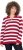 Ulla Popken Striped Polo Collar Long Sleeve Sweater Ruby Red - Суичъри & cуичъри с качулка - 