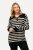 Ulla Popken Striped Troyer Collar Sweater Black - Суичъри & cуичъри с качулка - Уютни суитшърти, суичъри и плетива