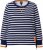 Ulla Popken Striped Drawstring Hem Sweatshirt Navy - Суичъри & cуичъри с качулка - 