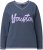 Ulla Popken Houston Textured Lettering Sweatshirt Navy - Суичъри & cуичъри с качулка - 