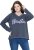 Ulla Popken Houston Textured Lettering Sweatshirt Navy - Суичъри & cуичъри с качулка - 