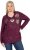 Ulla Popken Metallic Print Extra Soft Christmas Sweatshirt Dark Wine Red - Суичъри & cуичъри с качулка - 