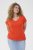 Kaffe Curve Jena V-Neck T-Shirt Grenadine Red - Тениски - 