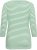 Kaffe Curve Lia Boatneck 3/4 T-Shirt Chalk/Bright Green - Тениски и топове - 