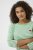 Kaffe Curve Lia Boatneck 3/4 T-Shirt Chalk/Bright Green - Тениски и топове - 