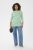 Kaffe Curve Lia Boatneck 3/4 T-Shirt Chalk/Bright Green - Тениски и топове - 