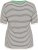 Kaffe Curve Lizzy Knit T-Shirt Chalk/Black Fine Stripe - Тениски - 