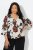 Ulla Popken Rose Print Faux Wrap Top Off-White - Тениски - 