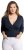 Ulla Popken Versatile Surplice Wrap Tie Hem Bolero Top Navy - Тениски - 