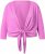Ulla Popken Versatile Surplice Wrap Tie Hem Bolero Top Cool Pink - Тениски - 