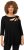 Ulla Popken Asymmetric Petal Cutouts A-line Fit Stretch Knit Top Black - Тениски - 