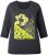 Ulla Popken Graphic Patch Print 3/4 Sleeve T-Shirt Black - Тениски - 