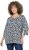 Ulla Popken Floral 3/4 Sleeve V-Neck A-Line Tee Navy - Тениски - 