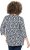 Ulla Popken Floral 3/4 Sleeve V-Neck A-Line Tee Navy - Тениски - 