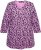 Ulla Popken Floral 3/4 Sleeve V-Neck A-Line Tee Amethyst - Тениски - 