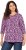 Ulla Popken Floral 3/4 Sleeve V-Neck A-Line Tee Amethyst - Тениски - 