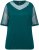 Ulla Popken Sequined Mesh Sleeve Blouse Dark Green - Тениски - 