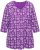 Ulla Popken Snowflake Print 3/4 Sleeve A-Line Tee Dark Purple - Печатни тениски за жени - 