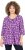 Ulla Popken Snowflake Print 3/4 Sleeve A-Line Tee Dark Purple - Печатни тениски за жени - 