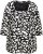 Ulla Popken Scribble Print Square Neck 3/4 Sleeve Tee Black - Печатни тениски за жени - 