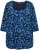 Ulla Popken Scribble Print Square Neck 3/4 Sleeve Tee Navy - Печатни тениски за жени - 