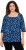 Ulla Popken Scribble Print Square Neck 3/4 Sleeve Tee Navy - Печатни тениски за жени - 