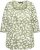 Ulla Popken Scribble Print Square Neck 3/4 Sleeve Tee Sage Green - Печатни тениски за жени - 