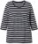 Ulla Popken Striped 3/4 Sleeve A-Line Tee Black - Тениски - 