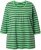 Ulla Popken Striped 3/4 Sleeve A-Line Tee Apple Green - Тениски - 
