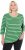 Ulla Popken Striped 3/4 Sleeve A-Line Tee Apple Green - Тениски - 