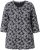 Ulla Popken Graphic Flower A-Line 3/4 Sleeve Tee Black - Тениски - 