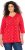 Ulla Popken Minimal Floral Print 3/4 Sleeve Tee Neon Red - Печатни тениски за жени - 