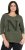 Ulla Popken Textured Lettering 3/4 Sleeve Tee Olive - Печатни тениски за жени - 