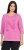 Ulla Popken Textured Lettering 3/4 Sleeve Tee Pink - Печатни тениски за жени - 