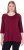 Ulla Popken Flower Epaulet 3/4 Sleeve Top Dark Cherry Red - Печатни тениски за жени - 