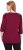 Ulla Popken Flower Epaulet 3/4 Sleeve Top Dark Cherry Red - Печатни тениски за жени - 