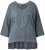 Ulla Popken 87 Applique Oversized Long Sleeve Tee Graphite Grey - Тениски - 