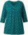 Ulla Popken Flower Print 3/4 Sleeve Tee Teal Green - Тениски - 