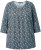 Ulla Popken Graphic Print Pleated 3/4 Sleeve Tee Atlantic Blue - Тениски - 